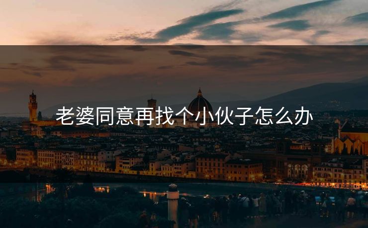 老婆同意再找个小伙子怎么办