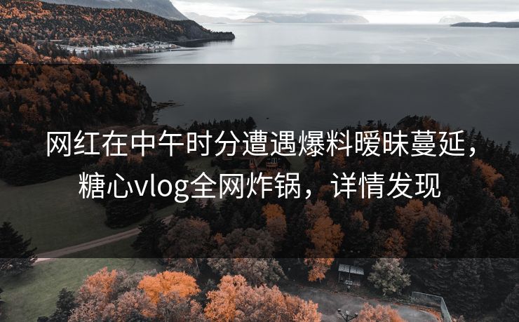 网红在中午时分遭遇爆料暧昧蔓延，糖心vlog全网炸锅，详情发现